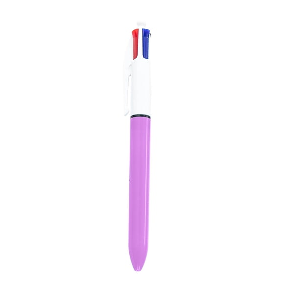 Office Study Stationery Multi-color Pen Four In One Press Hand Account Key Line Marking Pen Plastic Ballpoint Pen 2ml(Purple)