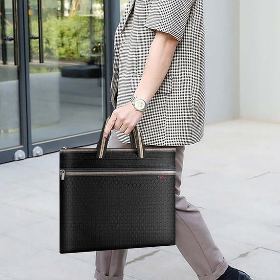 Office Supplies, Business Briefcase Men's Cloth Portable File Bag A4 Waterproof Office Data Bag, Family Gifts