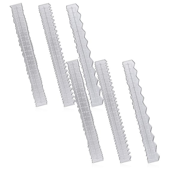 Office Supplies Clearance,3 Pack 8.4 Inch Irregular Edge Ruler Edge Ruler Tearing Ruler Metal Craft Ruler Measuring Embossing Cutting Paper Ruler Wavy Edge Measuring Tool For Cutting Paper Em 2PCS