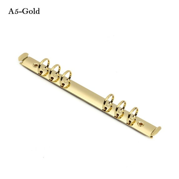 Office Supplies Colorful DIY Notepad Metal Accessory Ring Binder Loose-leaf File Folder Notebook Binding Hoops Binder Clip A5-GOLD