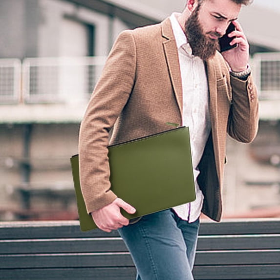 Office Supplies, Document Bag Leather High-end Feel For Men And Women Official Briefcase Storage Bag High-end Waterproof Policy Folder, Family Gifts