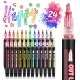 thumbnail image 1 of Office Supplies,Double Line Outline Markers 36 Colors Super Squiggles Outline Marker Pen Set Outline Metallic Markers Glitter Writing Drawing Pens For Birthday Greeting Card 10ml, 1 of 9