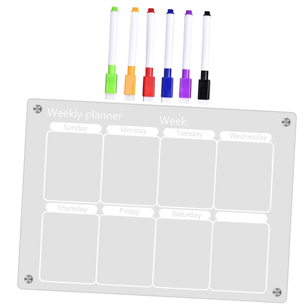 Office Supplies Schools Acrylic Weekly Planner Calendars Dry Erase Board for Fridge Schedule