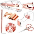 thumbnail image 1 of Alsisk Stationery Set with Stapler, Tape Dispenser, Scissors, Pen & Staples, Rose Gold, 6-Piece, 1 of 2