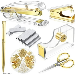 Golden Office Supplies Set Desk Accessories Acrylic Stapler - Temu