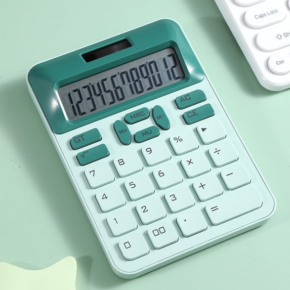 Office Supplies, Solar Battery Dualuse Purpose Calculator 12-digit Portable Calculator With Large Buttons For Study Business And Office Use, Student Gifts