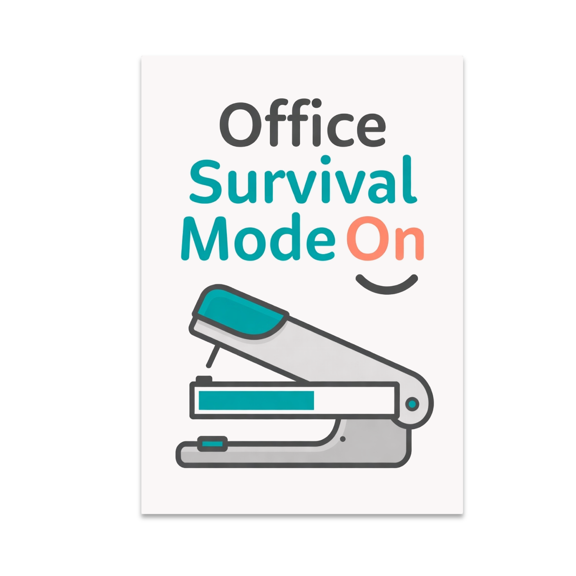 Office Survival Mode On Poster - Office Worker - 13x19 Poster Print
