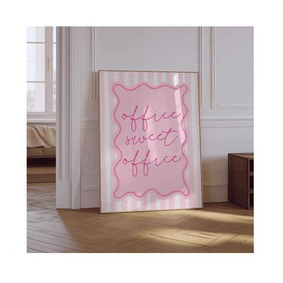 Office Sweet Office Poster Home Office Quote Poster Office Wall Decor Blush Pink Poster Girly Preppy Office Poster