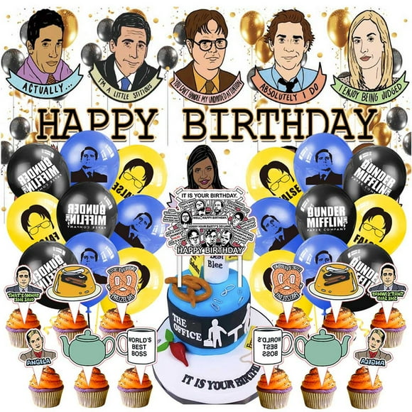 Office TV Latex Balloons Kit Party Supplies Decor Birthday Decorations Tapestry Banner Backdrop