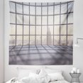 thumbnail image 1 of Office Tapestry, Big Office Windows Lattice Square Lines Apartment Urban City Skyscapers Print, Fabric Wall Hanging Decor for Bedroom Living Room Dorm, 5 Sizes, Pale Purple Beige, by Ambesonne, 1 of 1