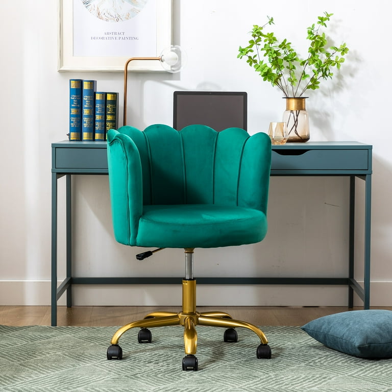Upholstered Swivel Makeup Chair Office Task Chair, Comfortable