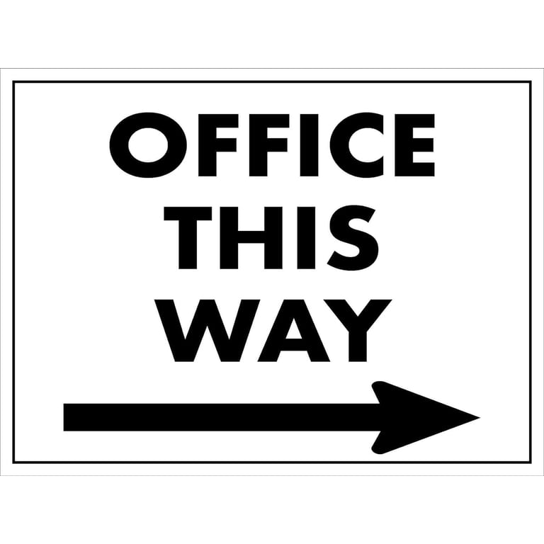 Office This Way (Right Arrow) Sign Metal Tin Sign 8x12 Inches