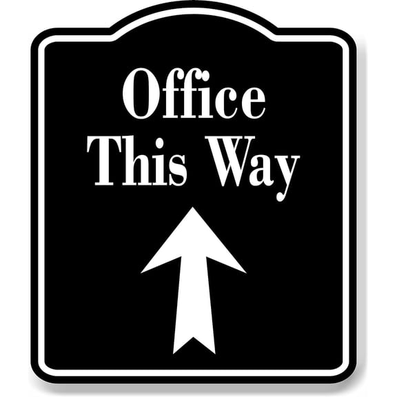 Office This Way Up Arrow BLACK Aluminum Composite Sign, 15"x18"