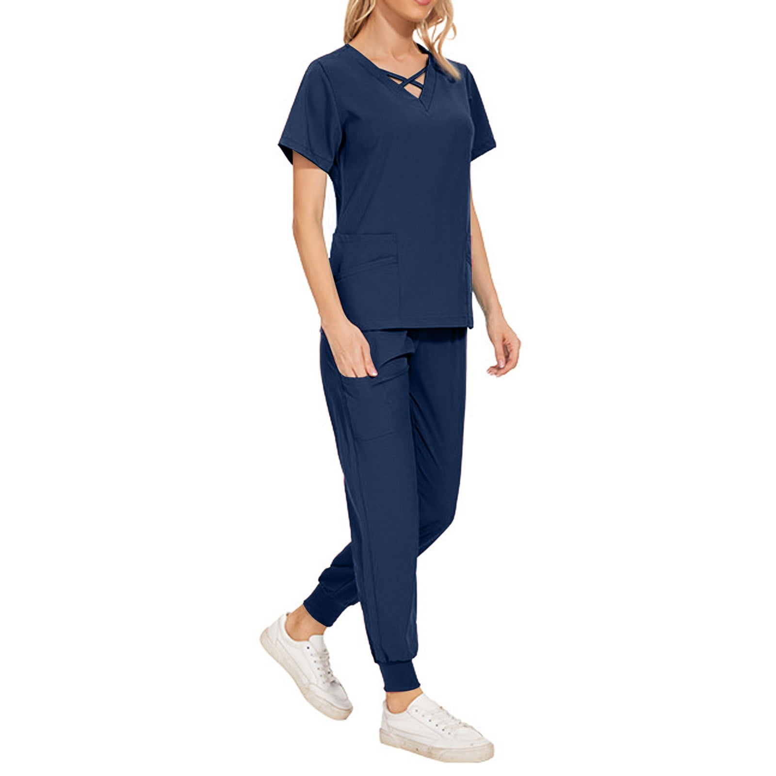 Office Tunic Classic Tops And Pants Ladie'S Short Sleeve Fall Cool Easy ...