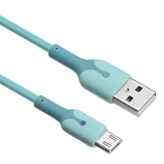 Office Use Lightning Micro USB Cable Dual Colors 5A Fast Charging Cable Liquid Soft Silicone Data Cables Android Type-C BLUE MICRO USB