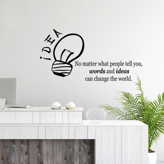 Office Wall Art Decal Motivation Idea Bulb Quotes Decal Business Success Work Idea Inspiration Quote 57x30cm