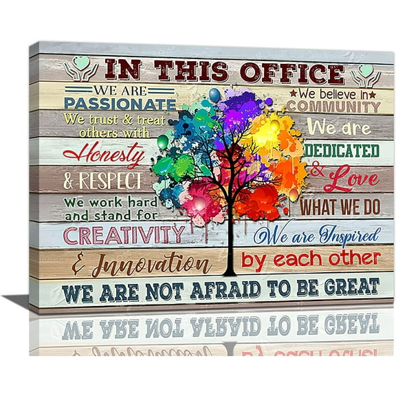 At In This Office Wall Art Inspirational Wall Art for Office Motivational Quotes Pictures Canvas Painting Print Teamwork Wall Art We Are A Team Wall Decor Framed for Modern Office Artworks 12x16in