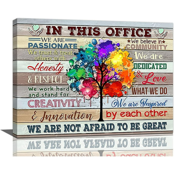 At In This Office Wall Art Inspirational Wall Art for Office Motivational Quotes Pictures Canvas Painting Print Teamwork Wall Art We Are A Team Wall Decor Framed for Modern Office Artworks 12x16in
