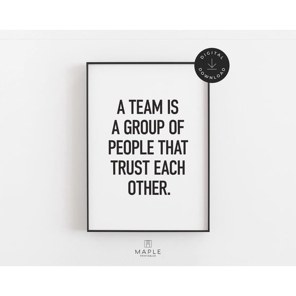 Office Wall Art, Teamwork Quote, Hr Office Decor, Workplace Poster, Breakroom Signs, Wall Art, Motivational Poster, Team Mindset Home Decor, 12x18 UNFRAMED