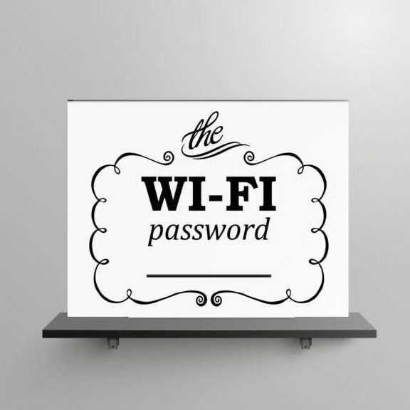 Office Wall Decal Wifi Password Vinyl Lettering Hotel Sign Art Sticker 12.5x10-Inch Black