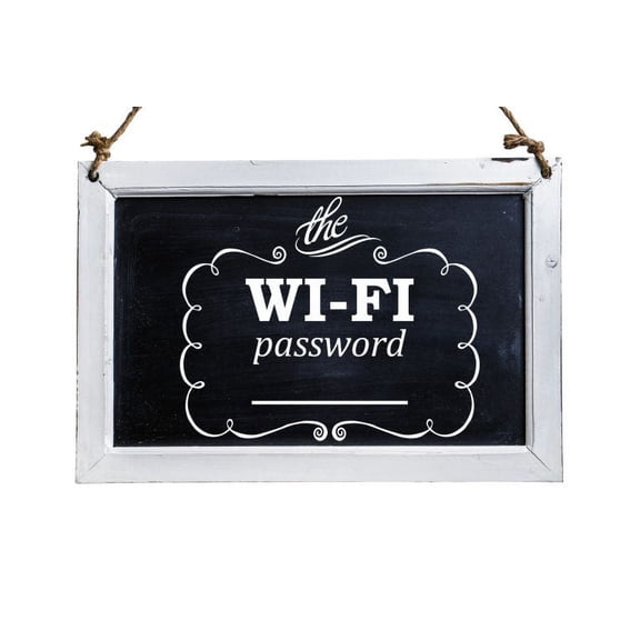 Office Wall Decal Wifi Password Vinyl Lettering Hotel Sign Art Sticker 12.5x10-Inch White