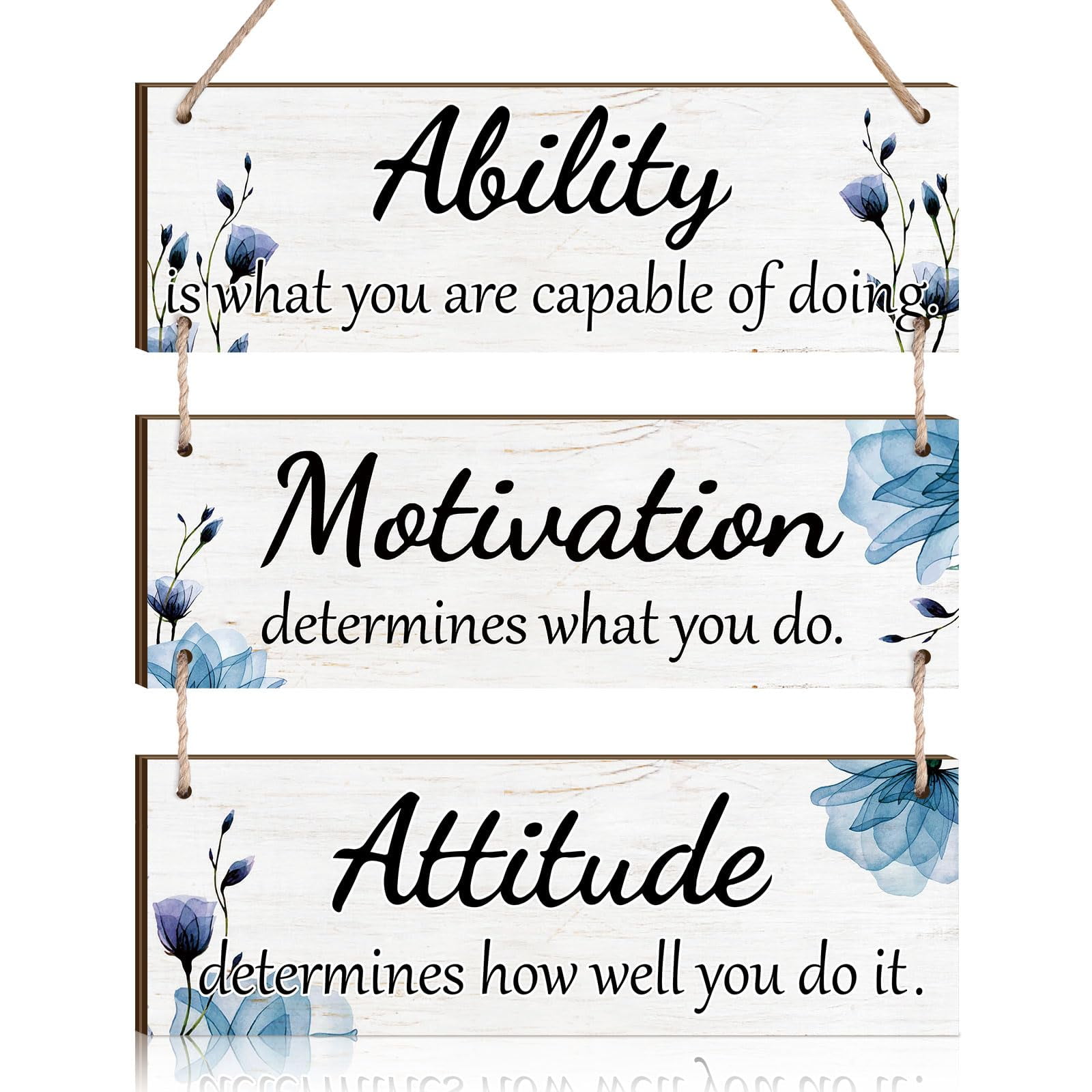 4-Piece Unicorn Sign Wall Decor Set — Motivational Wooden Wall Plaques With Sayings For Kids' Rooms (16" X 5" Each)