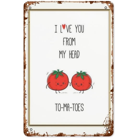 Office Wall Decor Mom I Love You From My Head Tomatoes Vintage Signs Metal Garden Bathroom Plaque Funny And Inspirational Family Quotes For Retro And Rustic Decor 8X12inch