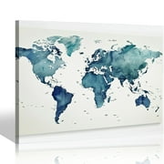 Office Wall Decor World Map Wall Art Of The World Wall Decor Poster Framed Stretched Canvas Wall Art for Living Room Bedroom Decor Canvas Prints Size : 20x16inch Ready To Hang