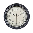 thumbnail image 1 of STRANDCHIC Silent Sweep Quartz Wall Clock Wood-Like Round Frame for Office Home Decor Modern Design, 1 of 5