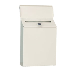 Office Wall Mount Mailbox, Medium, Black, Metal, Locking, Key Drop Box, Weatherproof