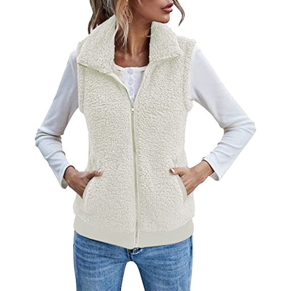 Office Wear Sleeveless Overcoat Women's Sleeveless Long Coat Solid Color Quilted Puffer Gilet with Zipper Pockets for Fall Winter Women's Winter Vests Outerwear