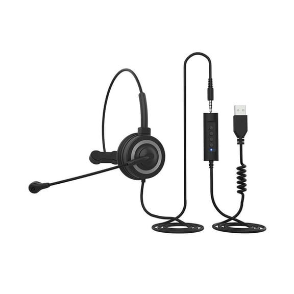 Office With Microphone Wired Online Conference USB Computer Headset Lightweight Noise Cancelling Soft Ear Muff For Laptop PC