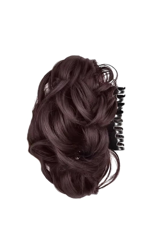 Office Women Casual Updos Hair Clip Synthetic Curly Messy Bun Ponytail Holder