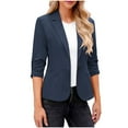 thumbnail image 1 of Office Work Suit for Womens，Womens Business Casual Blazer Summer Cardigan Lapel Button Down Solid Suit Jacket with Lined Office Work Clothes, 1 of 7