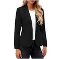 thumbnail image 1 of Office Work Suit for Womens，Womens Business Casual Blazer Summer Cardigan Lapel Button Down Solid Suit Jacket with Lined Office Work Clothes, 1 of 6