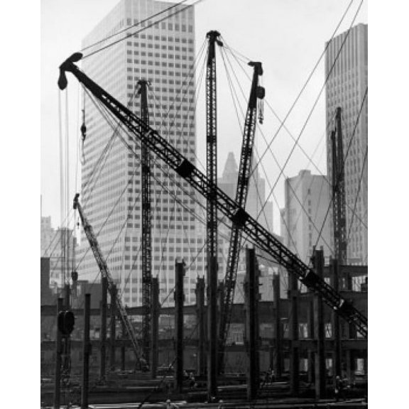 Office building under construction New York City New York State USA Canvas Art - (18 x 24)