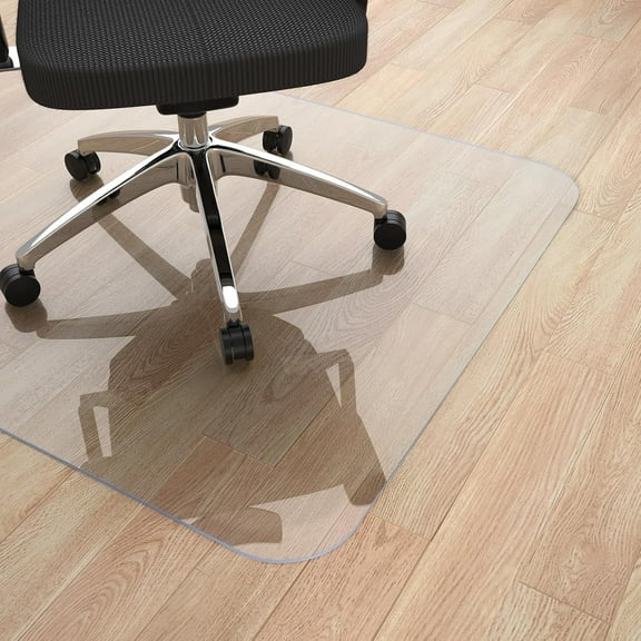 Mudeela Office Chair Mat for Hardwood Floor, Clear Computer Chair Mat, PVC Heavy Duty Floor Protector Rolling Chair Mats for Gaming Chairs, Can't be Used on Carpet (Transparent, 30" x 48")