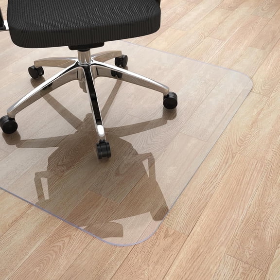 Delamu Office Chair Mat for Hardwood Floor, Clear Computer Chair Mat, PVC Heavy Duty Floor Protector Rolling Chair Mats for Gaming Chairs, Can't be Used on Carpet (Transparent, 30" x 48")