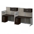 thumbnail image 1 of Office in an Hour 2 Person Cubicle Desk Set in Mocha Cherry - Engineered Wood, 1 of 8