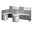 thumbnail image 1 of Office in an Hour 2 Person L Cubicle Desk Set in Pure White - Engineered Wood, 1 of 10