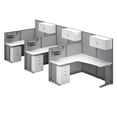 thumbnail image 1 of Office in an Hour 3 Person L Cubicle Desk Set in Pure White - Engineered Wood, 1 of 10