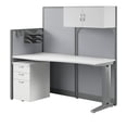 thumbnail image 1 of Office in an Hour 65W Cubicle Desk with Storage in Pure White - Engineered Wood, 1 of 10