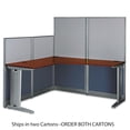 thumbnail image 1 of Office in an Hour 65W L Shaped Cubicle Desk in Hansen Cherry - Engineered Wood, 1 of 2