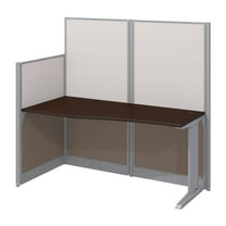 Office in an Hour 65W Straight Cubicle Desk in Mocha Cherry - Engineered Wood