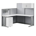 thumbnail image 1 of Office in an Hour L Cubicle Desk with Storage in Pure White - Engineered Wood, 1 of 10