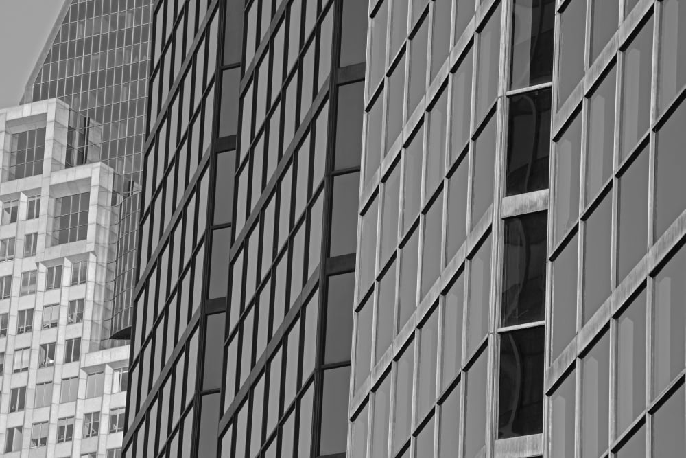 Office towers Montreal Quebec Canada Canvas Art - David Chapman Design Pics (38 x 24)