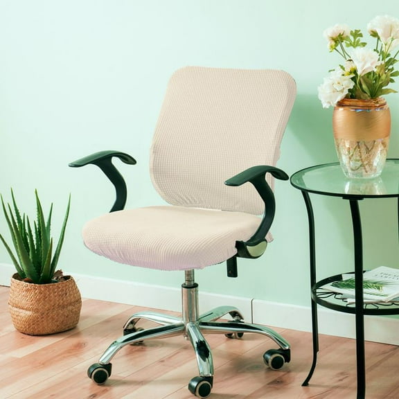 Office waterproof Chair Cover Solid Computer Chair Cover Spandex Stretch Armchair Seat Case 2 Pieces Removable and Washable