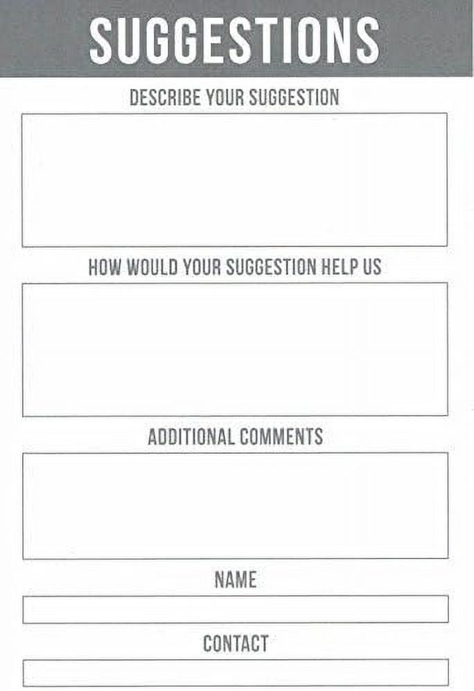 Office and work comment and Suggestion Cards 100 sheets per pack