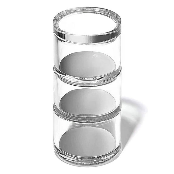 OfficeGoods Clear Acrylic Organizer with Silver Base 3 Tier Stackable Round Desktop Storage