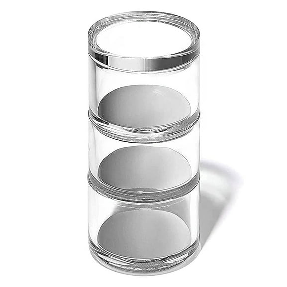 OfficeGoods Clear Acrylic Organizer with Silver Base 3 Tier Stackable Round Desktop Storage